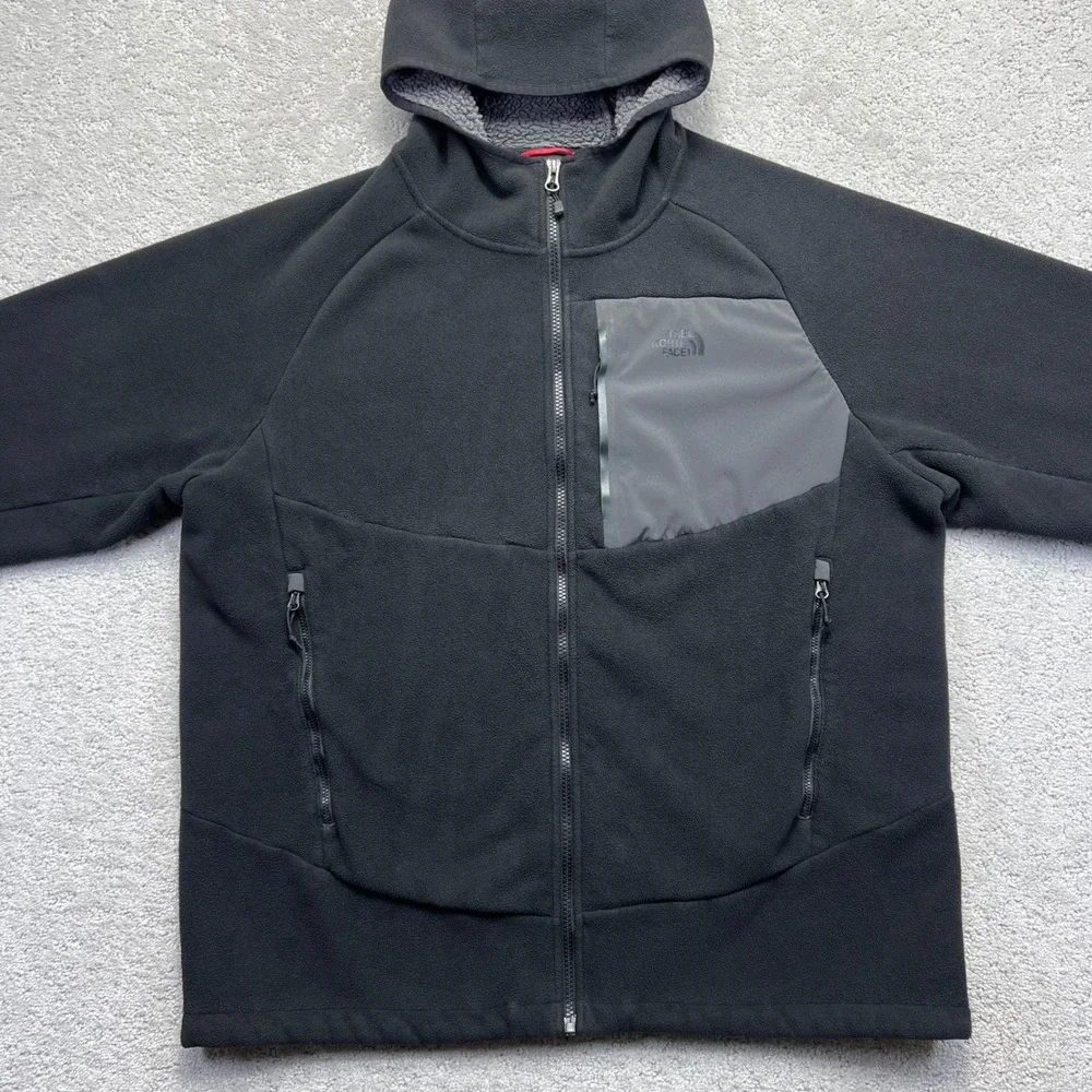 The North Face Jacket XL Black Hooded Fleece Sherpa Zip Up Gorpcore Chimborazo